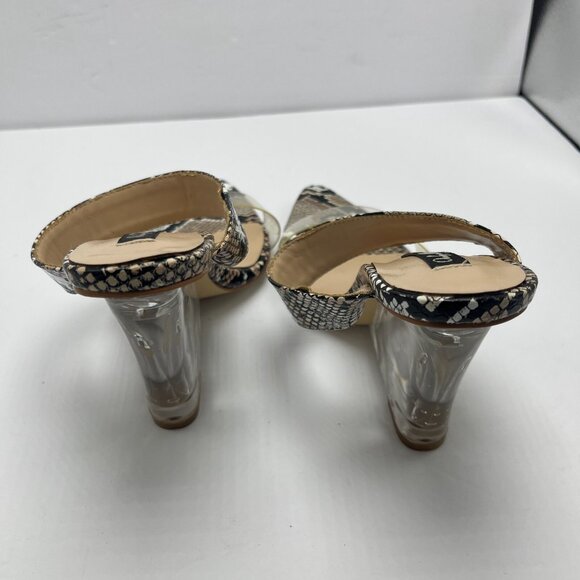 Onlymaker Women's High Heel Mules Slide Snake Point toe - Picture 3 of 5